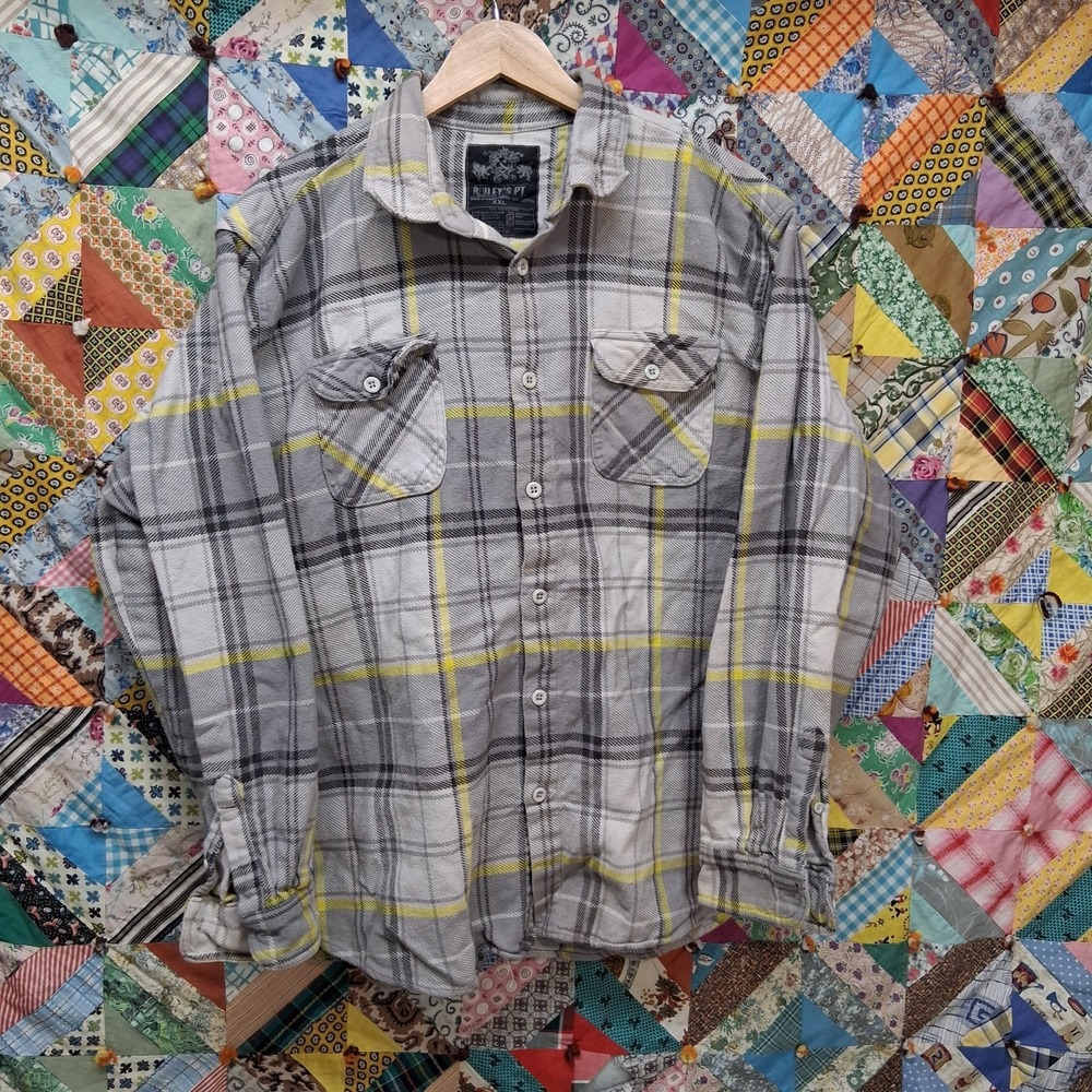 ** Baileys PT Gray Plaid Heavyweight Flannel Shirt Mens Size XXL